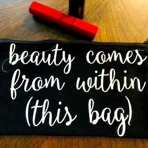 Pretty little canvas makeup bag made by me !
